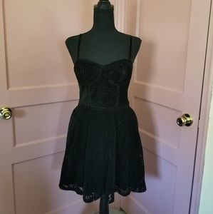 Hollister Corset Velvet Black Lace Dress